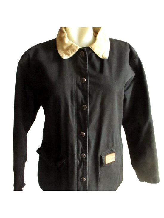 Powder River Outfitters Jackets & Blazers - Rancher Jacket Vintage Womens Powder River Outfitters Black Canvas Embroidered